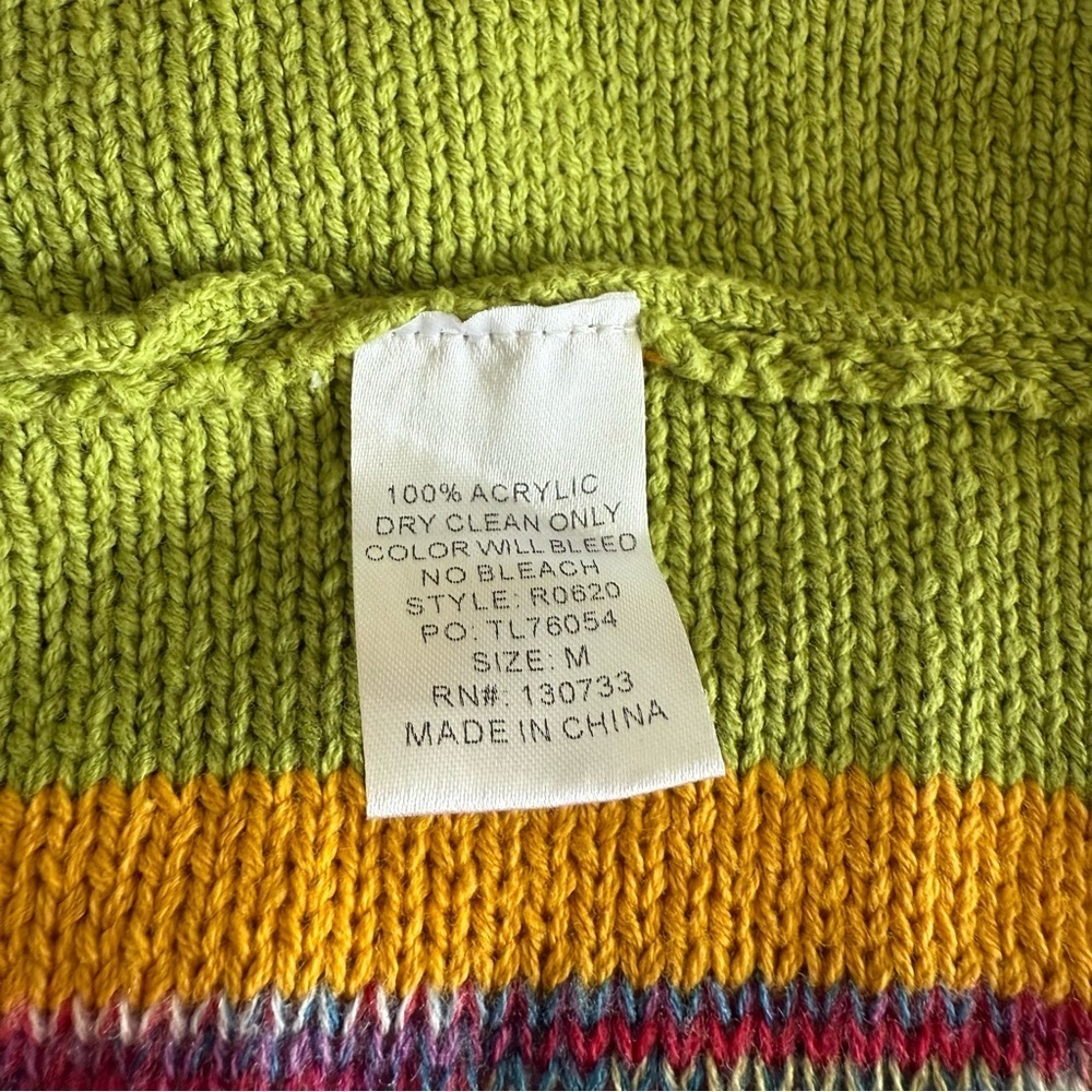 Umgee Multicolor Striped Cardigan Size Medium Boho Hippie Festival Colorful Cozy - Picture 4 of 6